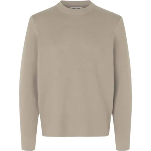 Gerippter Crew Neck Pullover , Herren, Größe: S - Samsøe Samsøe - Modalova