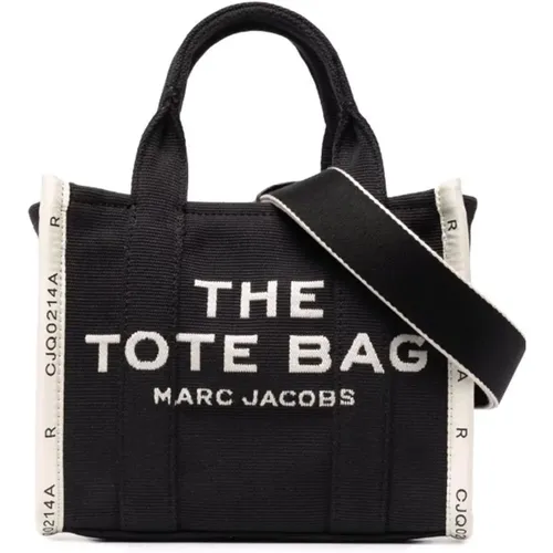 Schwarze Baumwollmischung Jacquard Schultertasche , Damen, Größe: ONE Size - Marc Jacobs - Modalova