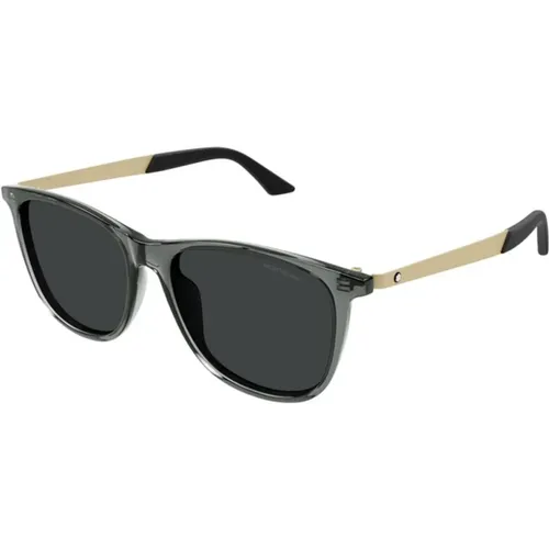 Grey Smoke Sunglasses Mb0330S 004 , male, Sizes: 56 MM - Montblanc - Modalova