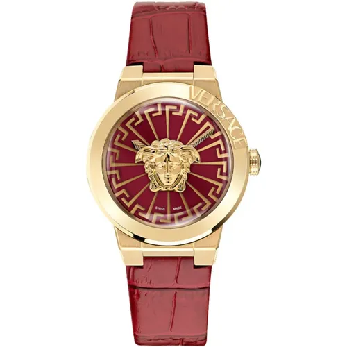 Red Leather Medusa Infinite Watch , female, Sizes: ONE SIZE - Versace - Modalova