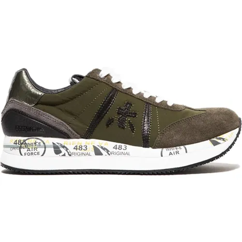 Schwarze grüne Militär-Sneaker Conny - Größe 36 , Damen, Größe: 40 EU - Premiata - Modalova