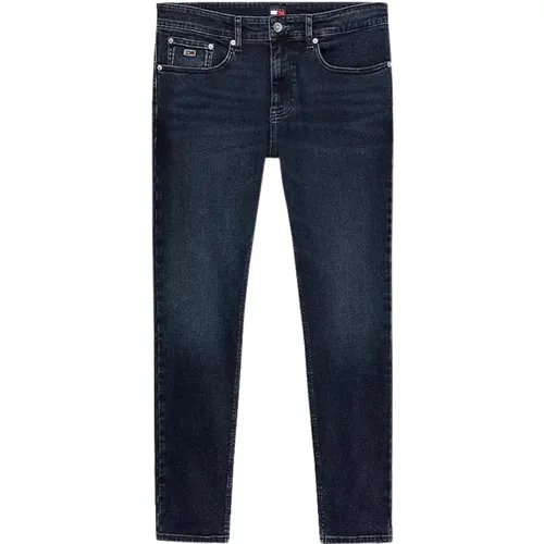 Slim Fit Distressed Denim Jeans , male, Sizes: W32 - Tommy Hilfiger - Modalova