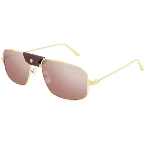 Luxury Gold Red Sunglasses , unisex, Sizes: 60 MM - Cartier - Modalova