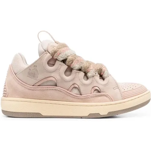 Pink/Green Curb Lace-Up Sneakers - Lanvin - Modalova