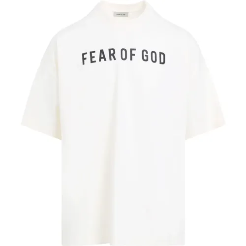 Schwarzes Logo Kurzarm-T-Shirt , Herren, Größe: S - Fear Of God - Modalova