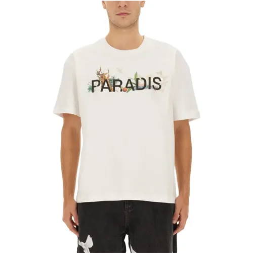 Logo Print Cotton T-Shirt , male, Sizes: M, L - 3.Paradis - Modalova