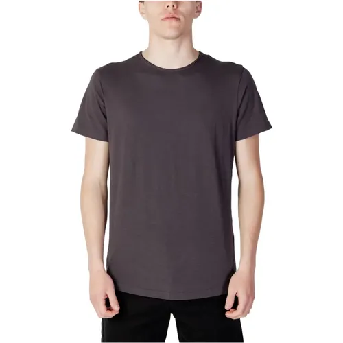 Graues T-Shirt mit kurzen Ärmeln , Herren, Größe: S - jack & jones - Modalova