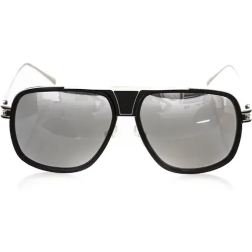 Shield Sonnenbrille Schwarz Metallgestell , unisex, Größe: ONE Size - Frankie Morello - Modalova