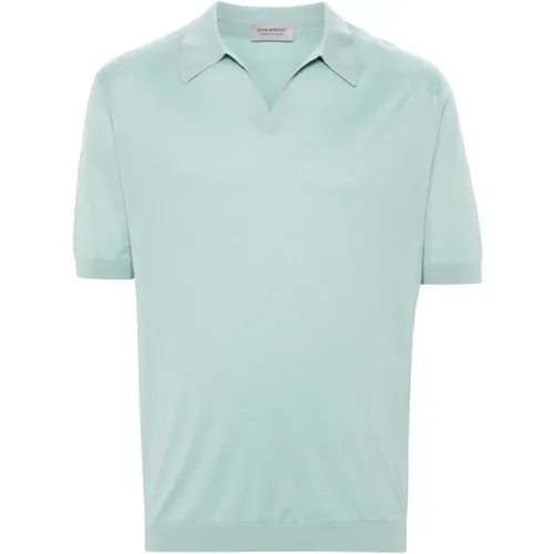 Mint T-shirt with V-neckline , male, Sizes: L, M, XL - John Smedley - Modalova