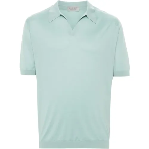 Mint T-shirt with V-neckline , male, Sizes: XL - John Smedley - Modalova