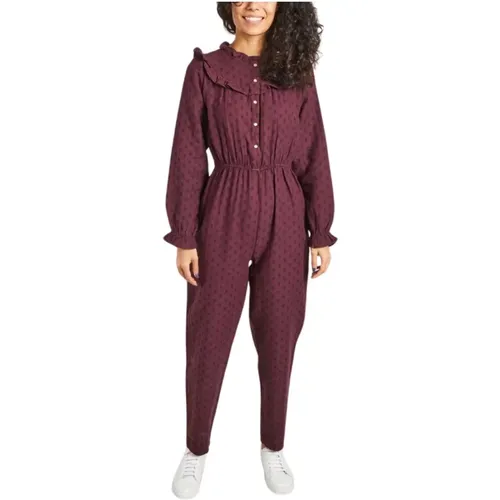 Pflaumenfarbener Fancy Muster Jumpsuit , Damen, Größe: S - The New Society - Modalova