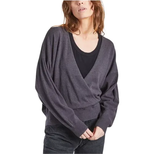 Grauer Wollmischung Wrap Jumper , Damen, Größe: M - IRO - Modalova