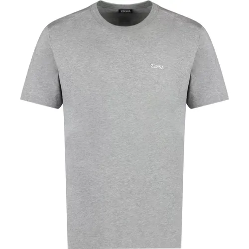 Baumwoll-T-Shirt mit Logo - Ermenegildo Zegna - Modalova