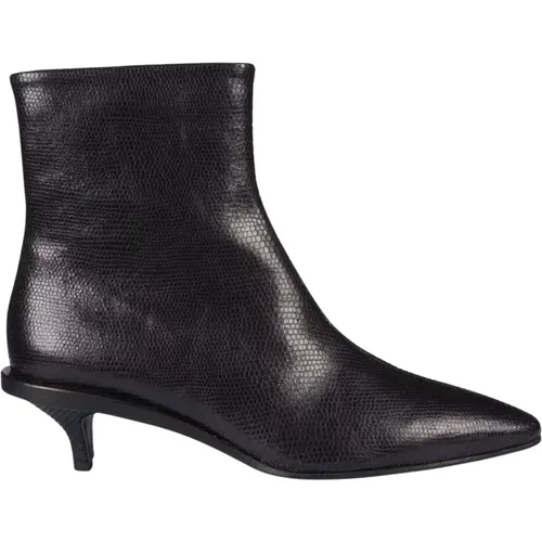 Ankle Boots,Goldene Leder-Stiefeletten - DEL Carlo - Modalova