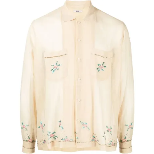 Sequined Floral NET LS Shirt , male, Sizes: S/M - Bode - Modalova