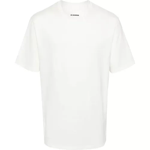 Logo Print Cotton Tee , male, Sizes: L - Jil Sander - Modalova