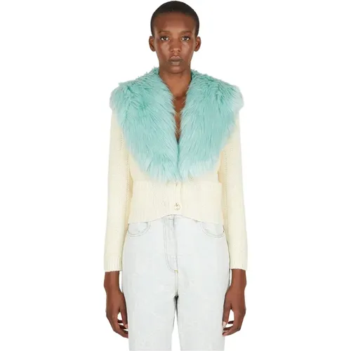 Faux Fur Collar Cardigan , female, Sizes: M - Gucci - Modalova
