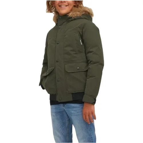 Kapuzenjacke mit Kunstpelzbesatz - jack & jones - Modalova