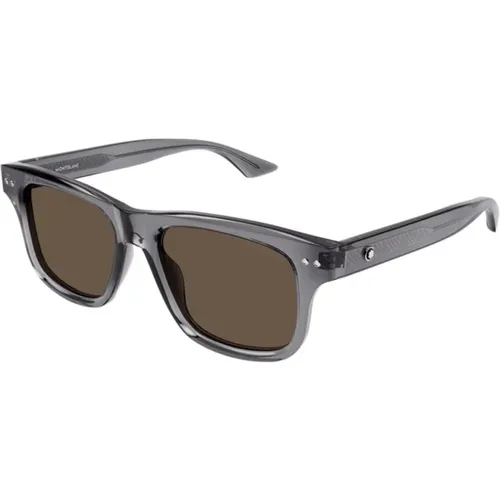 Grau Braun Sonnenbrille Modell 004 - Montblanc - Modalova