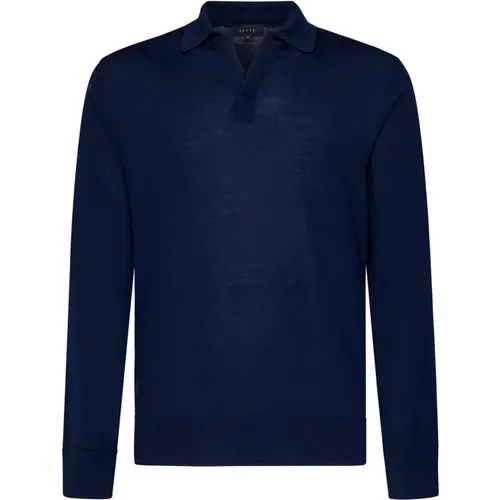 V-neck Wool Polo Sweater , male, Sizes: S, M - Sease - Modalova