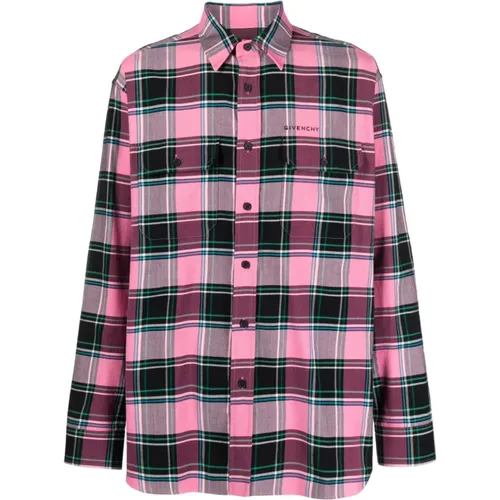 MultiColour Plaid-Check Pattern Shirt , male, Sizes: M, L - Givenchy - Modalova