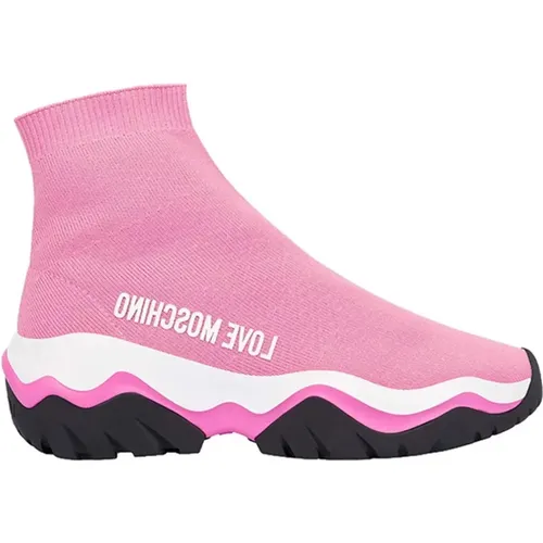 Multicolor Platform Slip-On Sneakers , Damen, Größe: 39 EU - Love Moschino - Modalova
