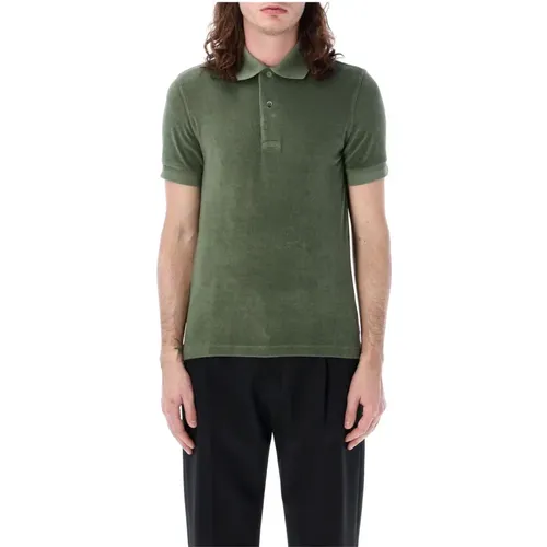 Military Towelling Polo Shirt , male, Sizes: M - Tom Ford - Modalova