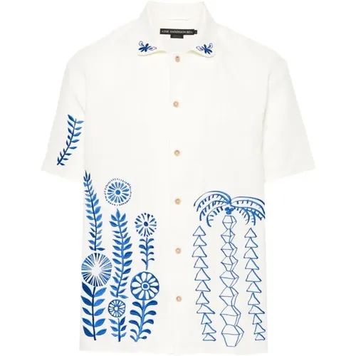 Embroidery Open Collar Shirt , male, Sizes: M, S - Andersson Bell - Modalova