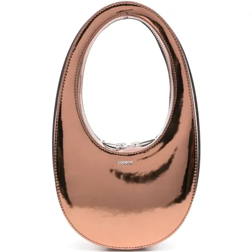 Bronze-tone Mirrored Finish Circular Handle Bag , female, Sizes: ONE SIZE - Coperni - Modalova