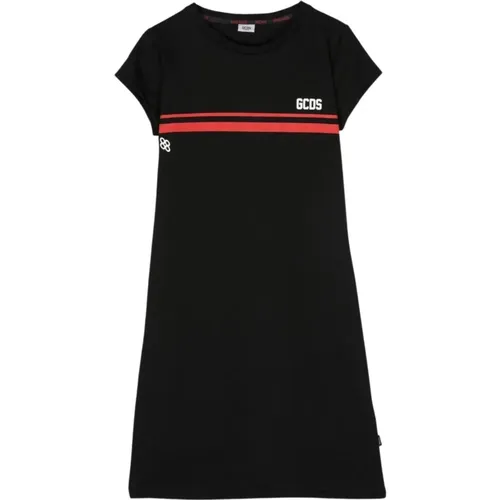 Schwarzes Kleid mit rotem Streifenmuster - Gcds - Modalova
