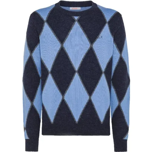 Diamond Jacquard Sweater , male, Sizes: L, M, 2XL, XL - Sun68 - Modalova