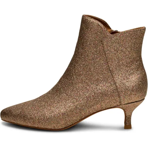 Glitzer Leder Stiefelette - Eleganter Reißverschluss , Damen, Größe: 36 EU - Shoe the Bear - Modalova