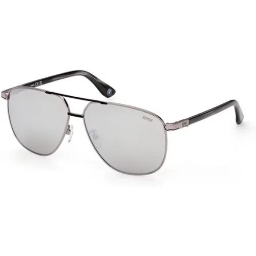 Sonnenbrille mit Silberrahmen , Herren, Größe: 61 MM - BMW - Modalova