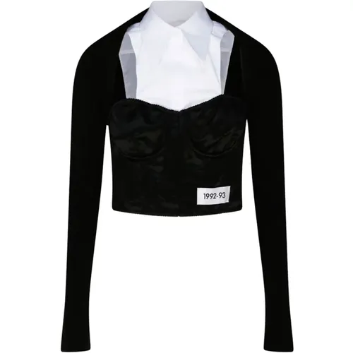 Cotton Bustier Shirt , female, Sizes: XS, M, 2XS - Dolce & Gabbana - Modalova