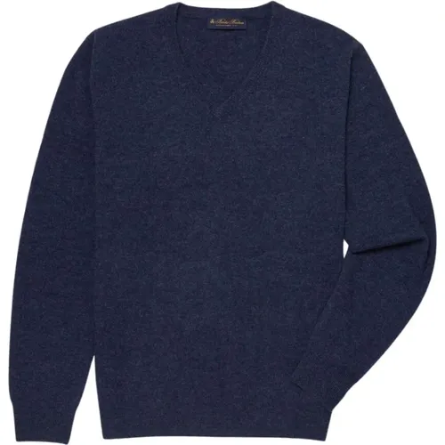 Wolle und Kaschmir-V-Ausschnitt-Pullover , Herren, Größe: L - Brooks Brothers - Modalova