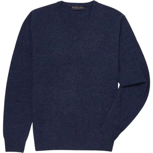 Wolle und Kaschmir-V-Ausschnitt-Pullover , Herren, Größe: XL - Brooks Brothers - Modalova