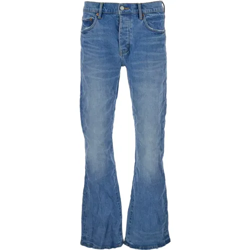 Flared Leg Jeans Blau Denim , Herren, Größe: W36 - Purple Brand - Modalova