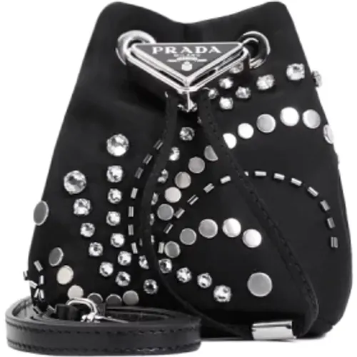 Crystal Bucket Bag , female, Sizes: ONE SIZE - Prada - Modalova