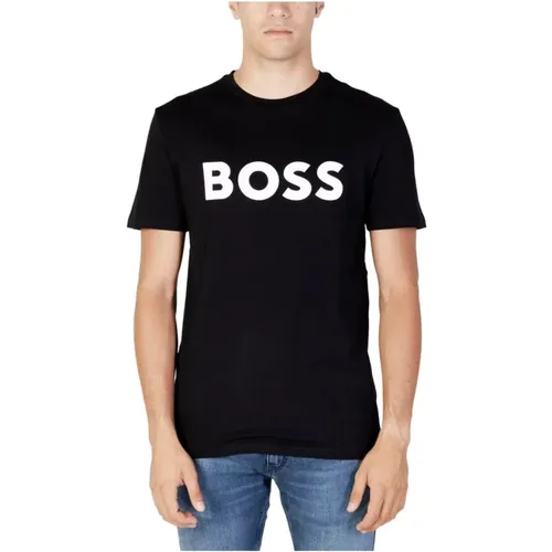 Schwarzes Baumwoll Herren T-Shirt , Herren, Größe: S - Hugo Boss - Modalova