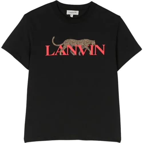 Kinder Logo Print T-Shirt - Kühn und Stilvoll - Lanvin - Modalova