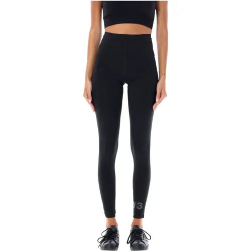 Schwarze Aktive Leggings mit Hoher Taille , Damen, Größe: M - Y-3 - Modalova