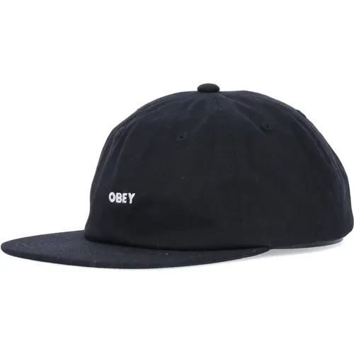 Twill Flat Visor Cap Strapback , male, Sizes: ONE SIZE - Obey - Modalova