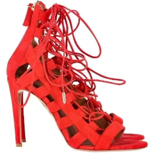 Pre-owned Suede heels , female, Sizes: 5 UK - Aquazzura Pre-owned - Modalova