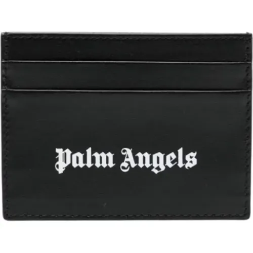 Schwarzes Portemonnaie mit Strukturiertem Logodruck - Palm Angels - Modalova