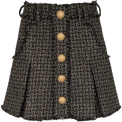 Lurex tweed pleated skirt , female, Sizes: XL, S - Balmain - Modalova