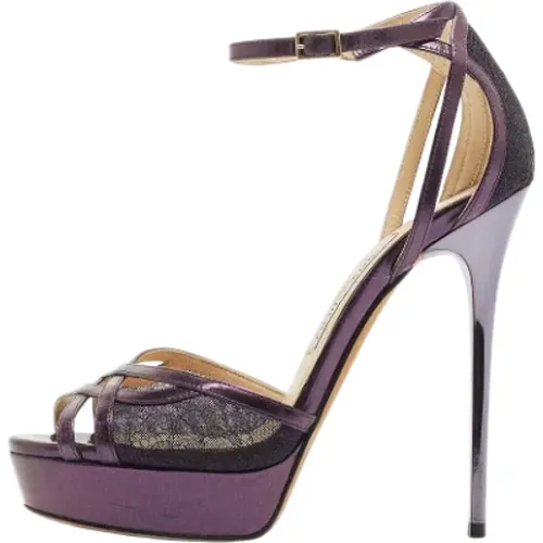 Pre-owned Lace sandals , female, Sizes: 4 1/2 UK - Jimmy Choo Pre-owned - Modalova