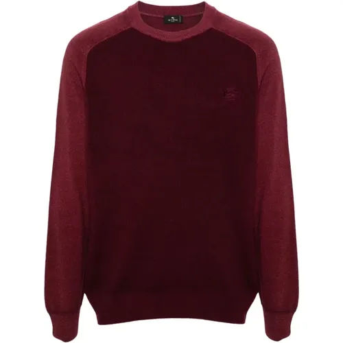 Bicolor bordeaux Wollpullover Etro - ETRO - Modalova