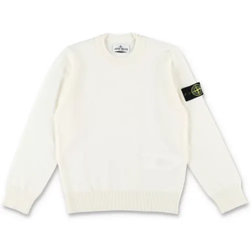 Natürliche Wollstrickwaren AW24,Woll Rundhals Pullover - Stone Island - Modalova