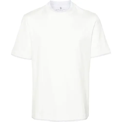 Schichtiger Baumwoll-T-Shirt , Herren, Größe: M - BRUNELLO CUCINELLI - Modalova