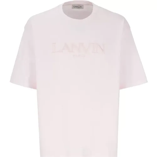 Cotton T-shirt with Embroidery , male, Sizes: XS - Lanvin - Modalova